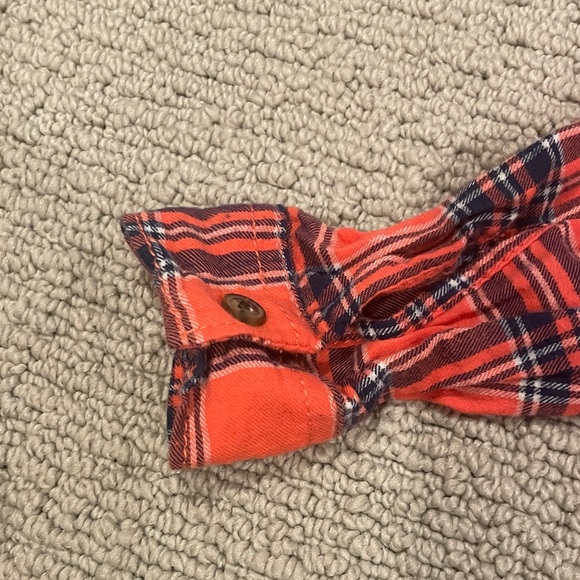 Carter's Boys Baby Red & Navy Plaid Button Down Collared Shirt - Picture 4 of 5